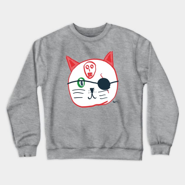 Pirate Cat by Kyrie age 9 Crewneck Sweatshirt by bigbadrobot